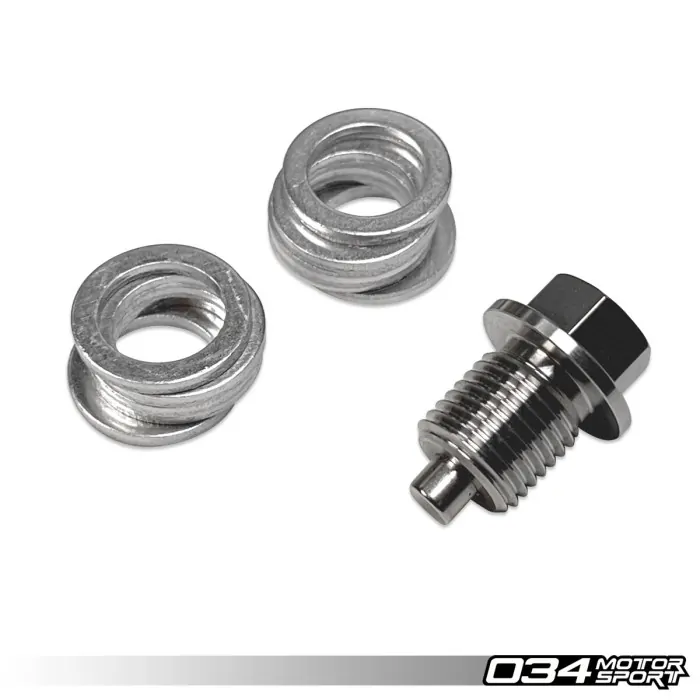 034Motorsport VAG Billet Magnetic Oil Drain Plug Kit with Metal Oil Pan