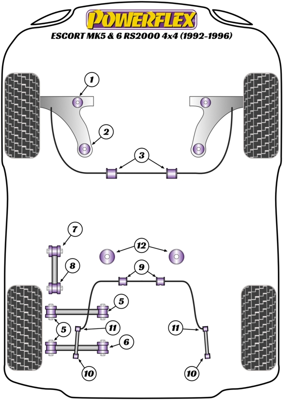 Powerflex black series rear track rod to anti roll bar link rod (2 required) - pfr19-510blk 2 Pfr19-512blk_diagram