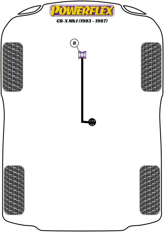 Powerflex road series gear linkage mount front (1 required) - pff63-416 2 Pff63-416blk_diagram