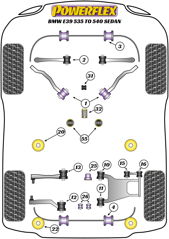Powerflex road series front anti roll bar mounting bush 22. 5mm (2 required) - pff5-503-225 2 Pfr5-504-165h_diagram