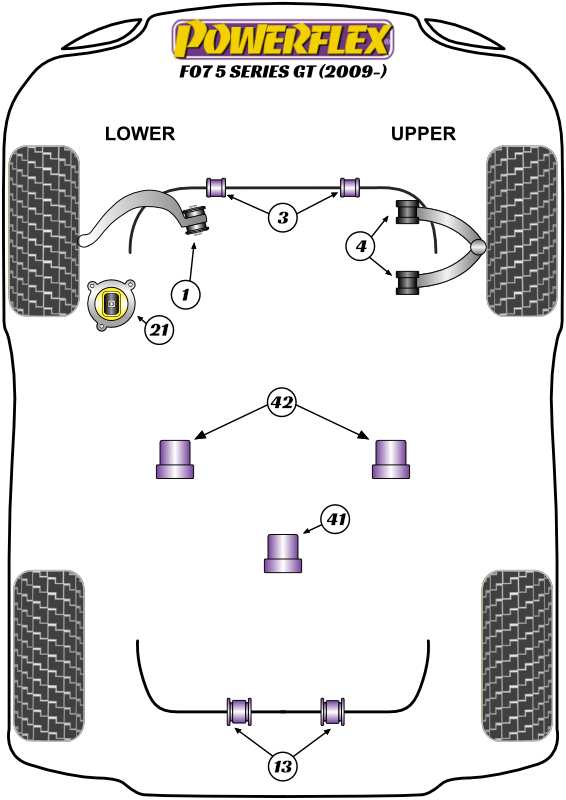 Powerflex road series front upper wishbone bush camber adjustable (4 required) - pff5-6004g 2 Pfr5-6032blk_diagram