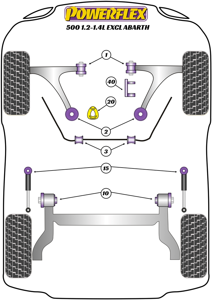 Powerflex road series upper engine mount insert (1 required) - pff16-540 2 Pfr16-515blk_diagram