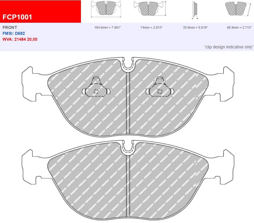 Fcp1001h - ferodo racing ds2500 front brake pad 2 Fcp1001h - ferodo racing ds2500 front brake pad - image 2
