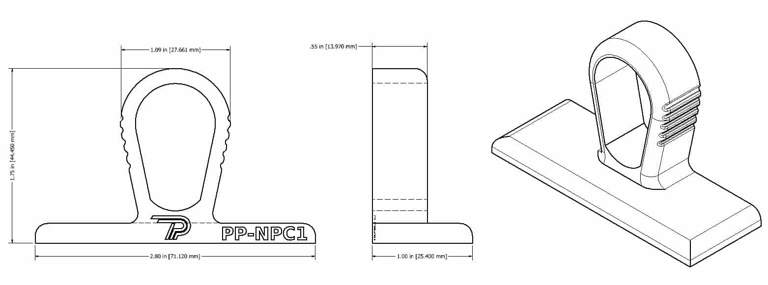 Number plate clips (pair) for honeycomb grilles - push & lock system