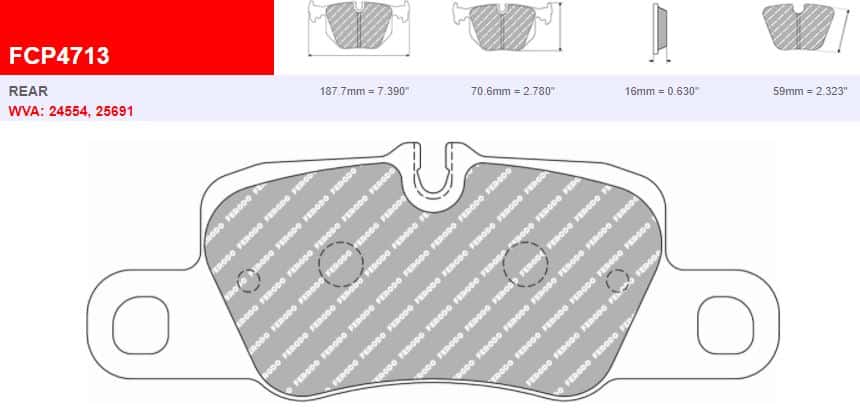 Fcp4713h - ferodo racing ds2500 rear brake pad - porsche 2 Fcp4713h - ferodo racing ds2500 rear brake pad - porsche - image 2