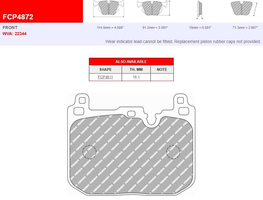 Fcp4872h - ferodo racing ds2500 front brake pad - mini 2 Fcp4872h - ferodo racing ds2500 front brake pad - mini - image 2
