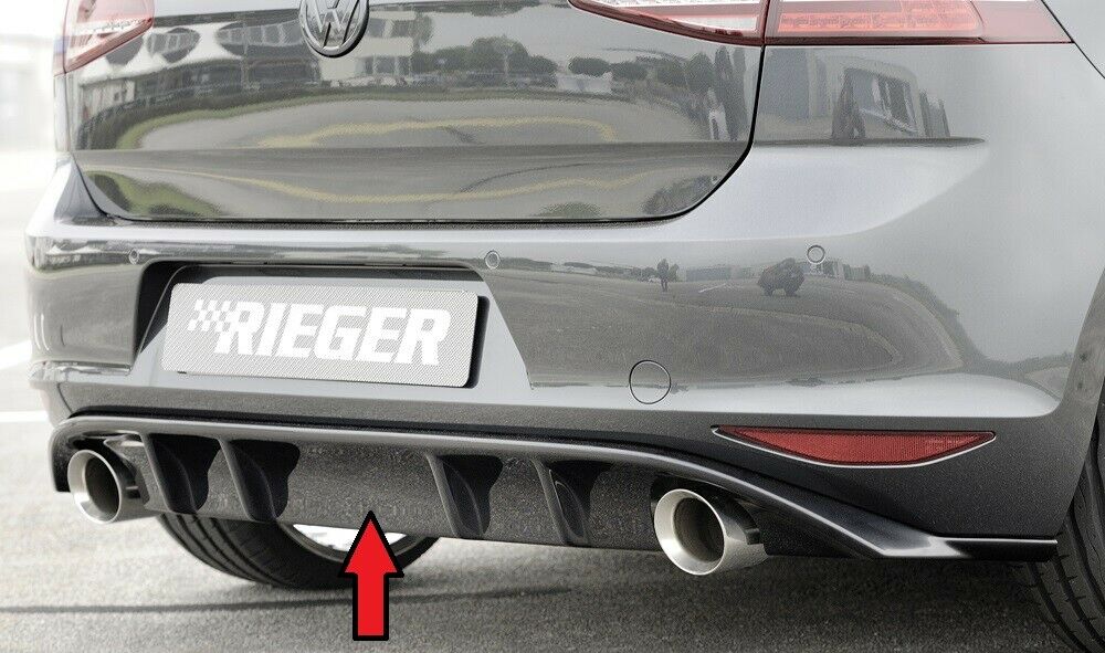 Rieger vw golf mk7 gti rear diffuser + fins (dual exhaust) - gloss black (2012-16) - 00088047 + 59583/4 2 Rieger vw golf mk7 gti rear diffuser + fins (dual exhaust) - gloss black (2012-16) - 00088047 + 59583/4 - image 2