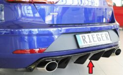 Rieger Seat Leon Cupra ST Estate Rear Diffuser - Gloss Black (2017+) - 00088137