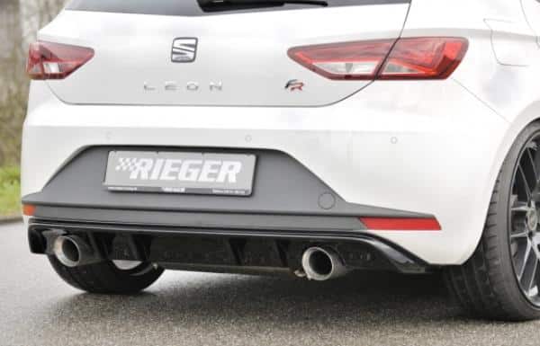 Rieger seat leon fr rear diffuser (dual 100mm exhaust) - gloss black (2014-17) - 00088089 1 Rieger seat leon fr rear diffuser (dual 100mm exhaust) - gloss black (2014-17) - 00088089