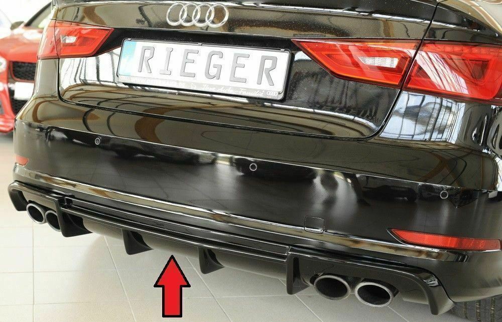 Rieger audi s3 (8v) saloon & cabrio rear diffuser - gloss black (2012-16) - 00088164 1 Rieger audi s3 (8v) saloon & cabrio rear diffuser - gloss black (2012-16) - 00088164