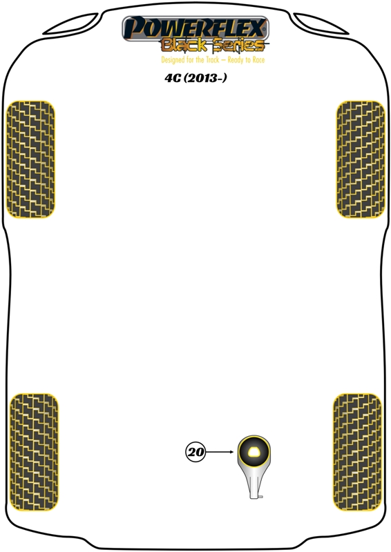 Powerflex black series lower engine mount bush insert (1 required) - pf1-1020blk 3 Powerflex black series lower engine mount bush insert (1 required) - pf1-1020blk - image 3