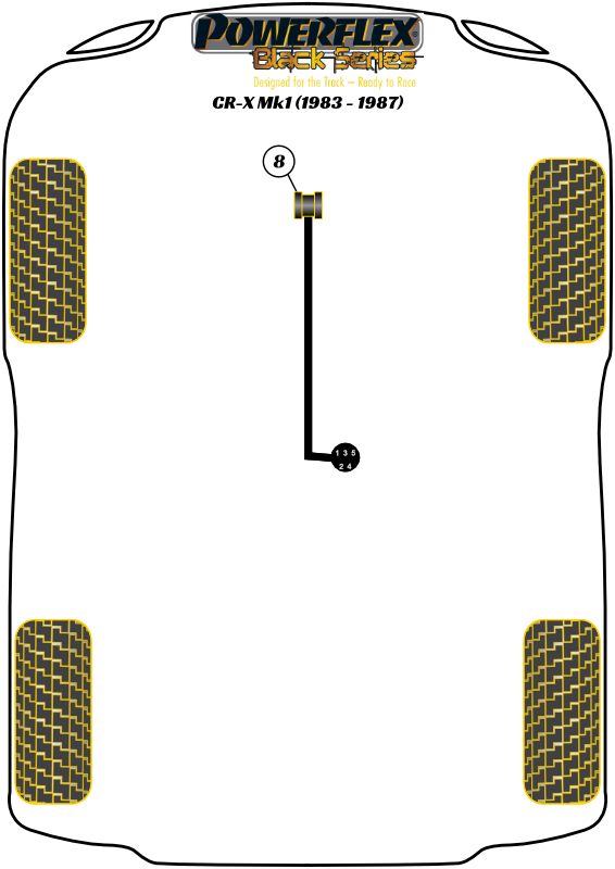 Powerflex road series gear linkage mount front (1 required) - pff63-416 3 Powerflex road series gear linkage mount front (1 required) - pff63-416 - image 3
