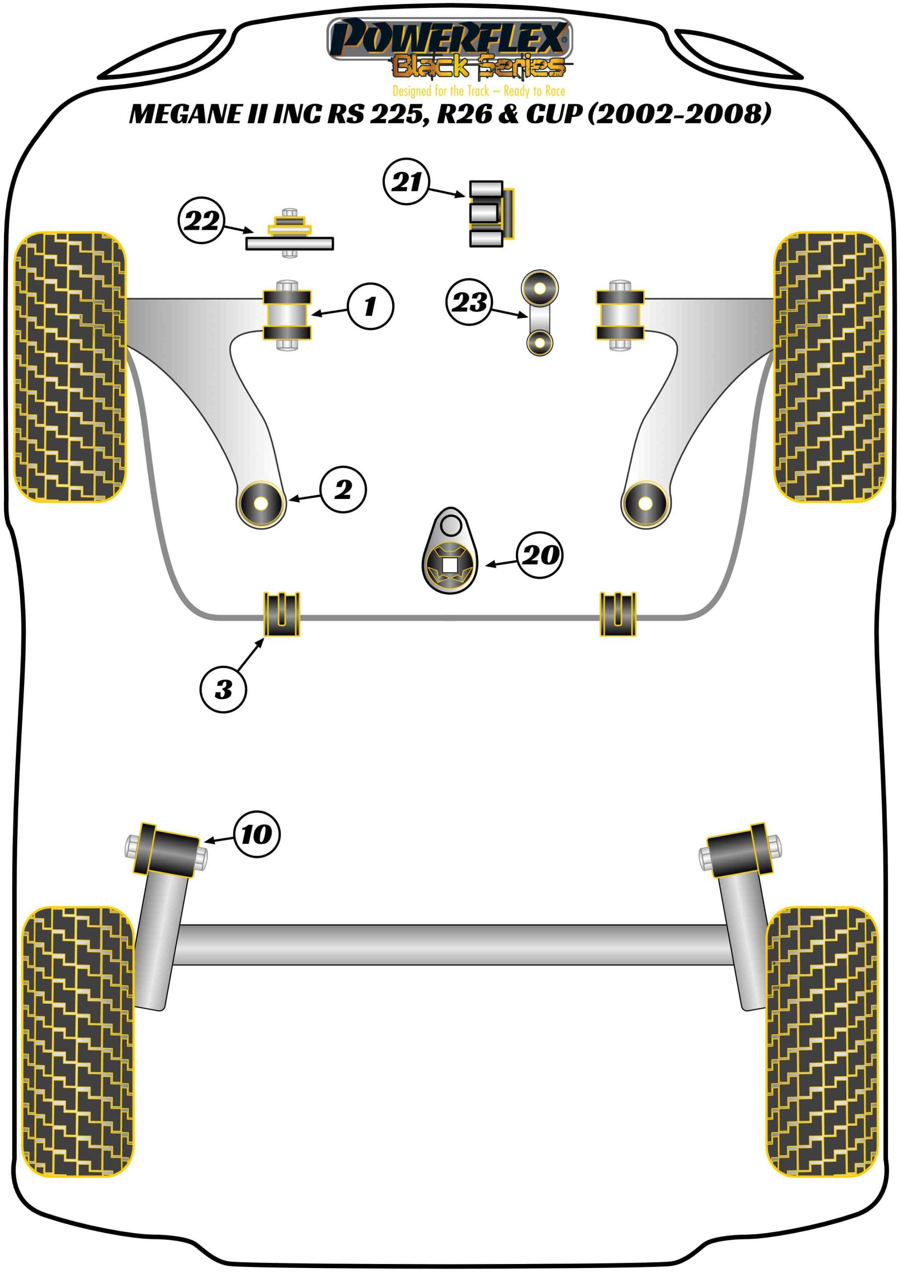 Powerflex black series front arm rear bush anti-lift & caster offset - pff60-502gblk 3 Powerflex black series front arm rear bush anti-lift & caster offset - pff60-502gblk - image 3