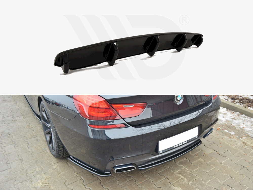 Maxton central rear splitter (vertical bars) bmw 6 gran coupe m-sport 1 Maxton central rear splitter (vertical bars) bmw 6 gran coupe m-sport