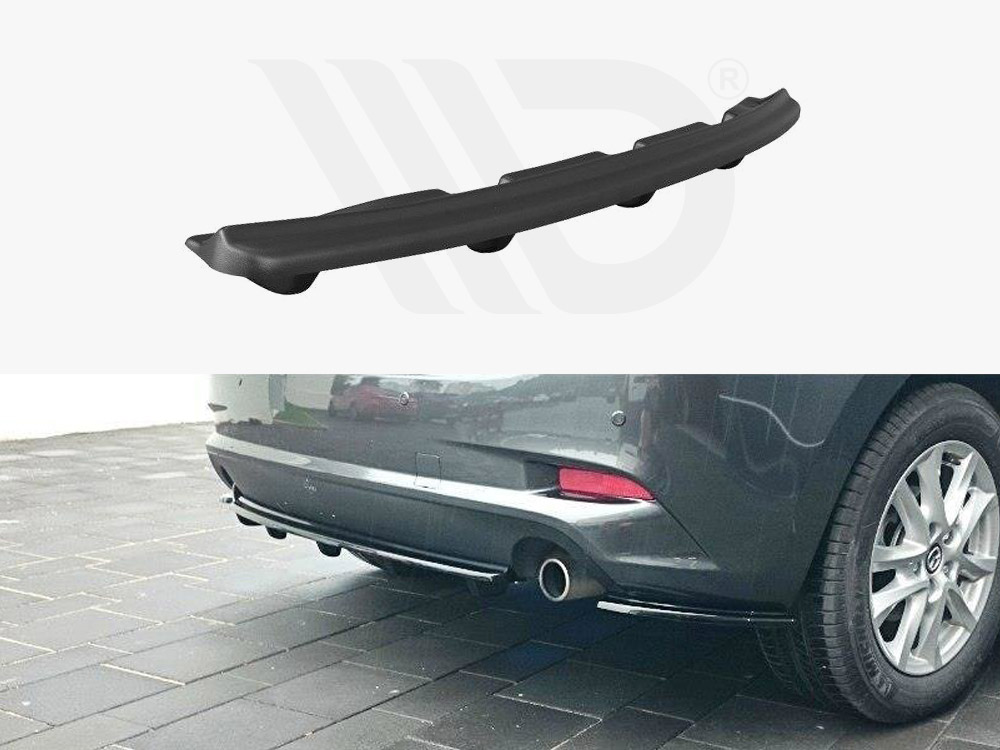 Maxton central rear splitter (vertical bars) mazda 3 mk3 facelift models 1 Maxton central rear splitter (vertical bars) mazda 3 mk3 facelift models