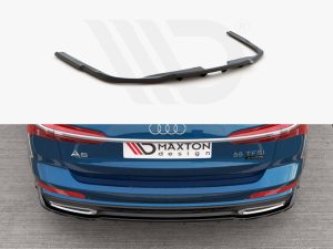 Maxton Central Rear Splitter (Vertical Bars) Audi A6 S-Line C8