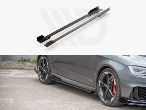 Maxton Street Pro Side Skirts Diffusers + Flaps Audi RS3 8V Sportback