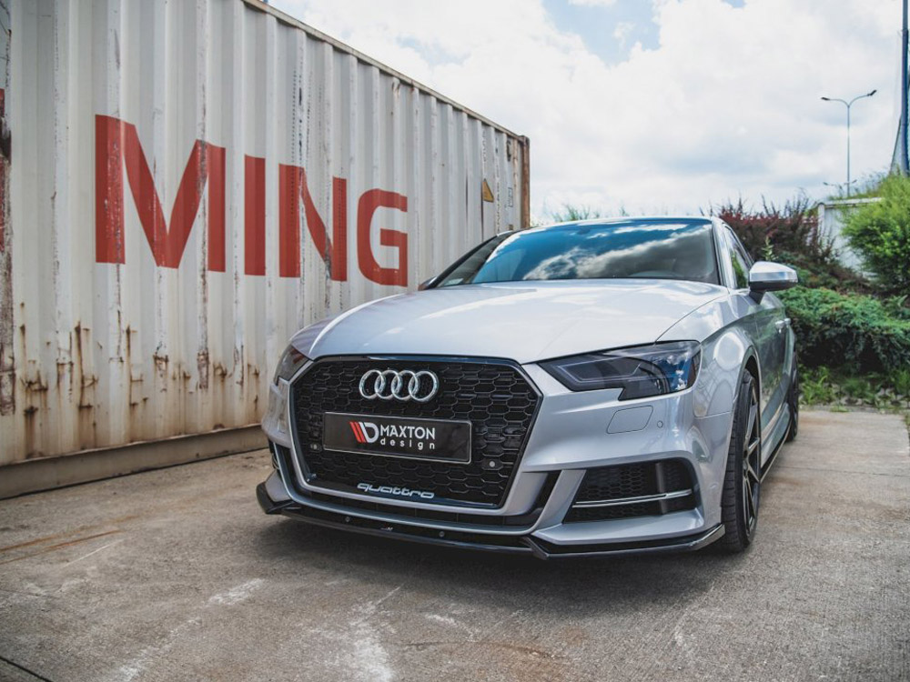 Maxton front splitter v3 audi s3/a3 s-line 8v facelift models saloon (2016-2020) 2 Maxton front splitter v3 audi s3/a3 s-line 8v facelift models saloon (2016-2020) - image 2