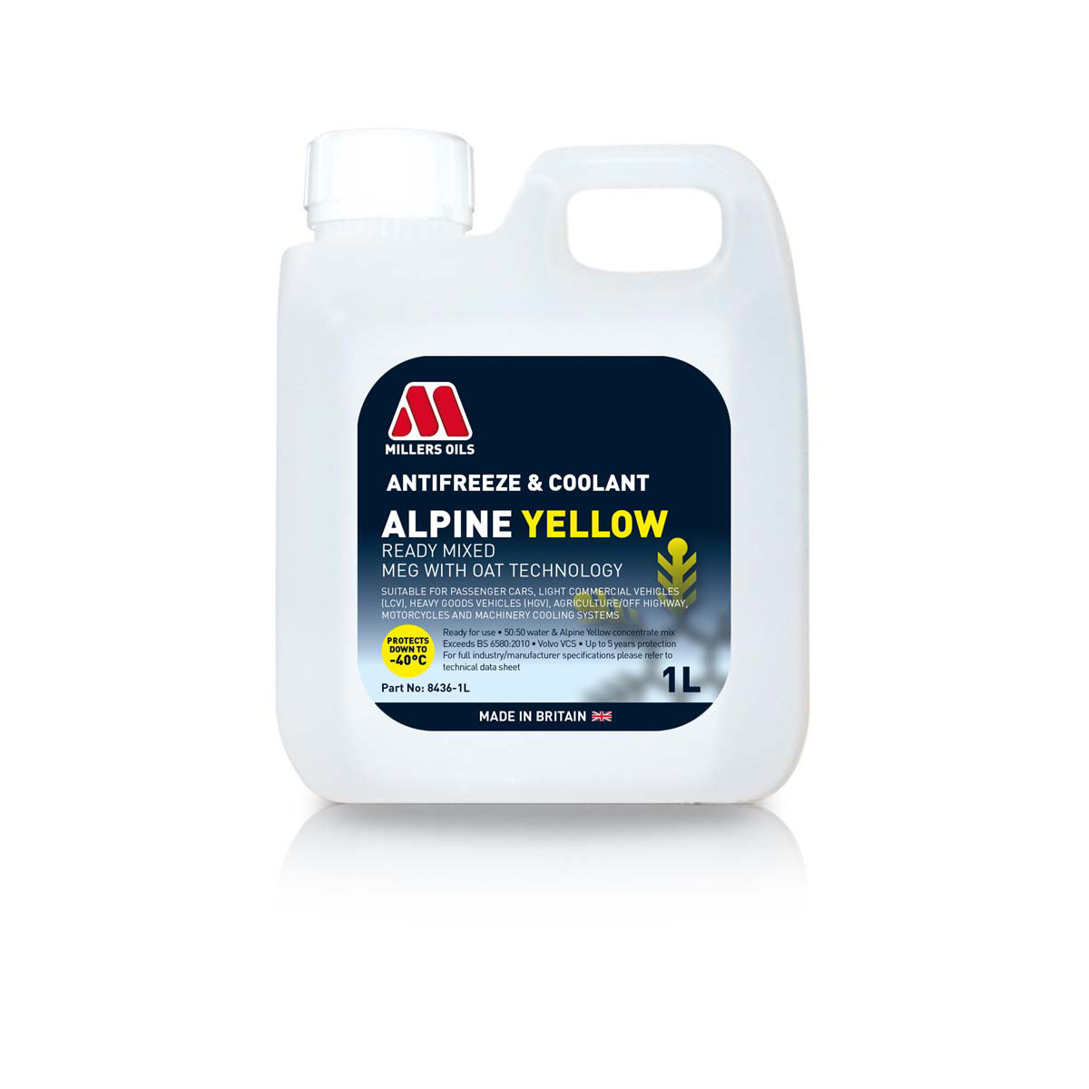 Millers oils alpine yellow antifreeze coolant ready mixed 2 Millers oils alpine yellow antifreeze coolant ready mixed - image 2