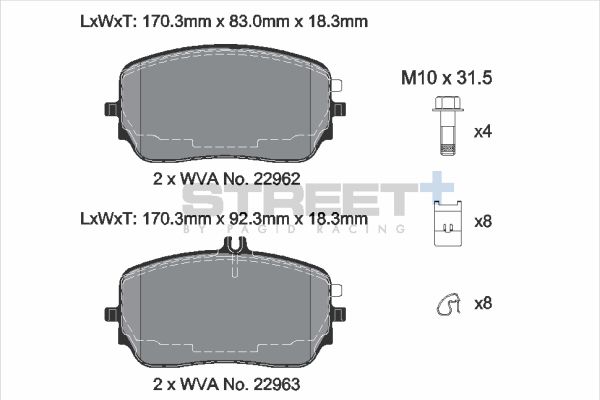 Pagid racing street+ brake pads - t8288sp2001 2 Pagid racing street+ brake pads - t8288sp2001 - image 2