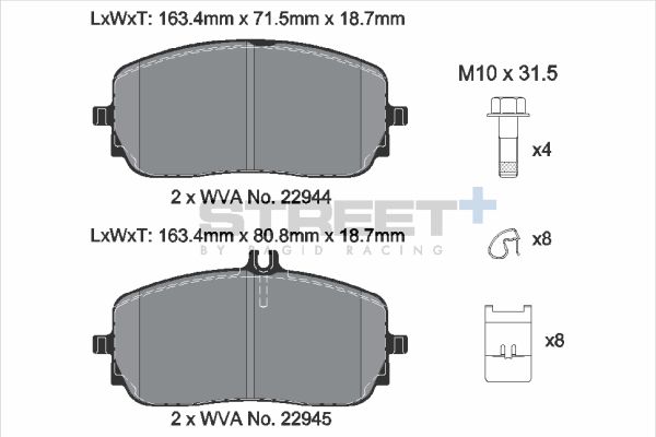 Pagid racing street+ brake pads - t8212sp2001 2 Pagid racing street+ brake pads - t8212sp2001 - image 2