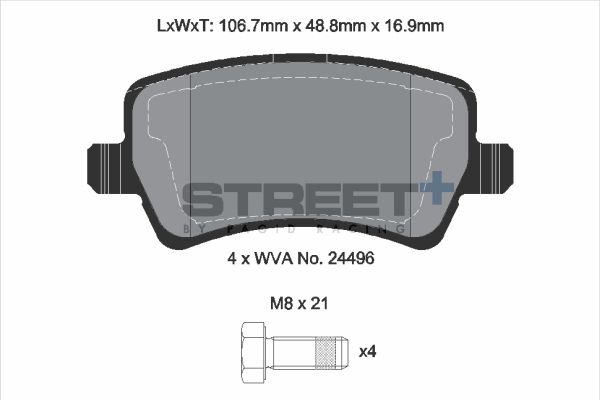 Pagid racing street+ brake pads - t8076sp2001 2 Pagid racing street+ brake pads - t8076sp2001 - image 2