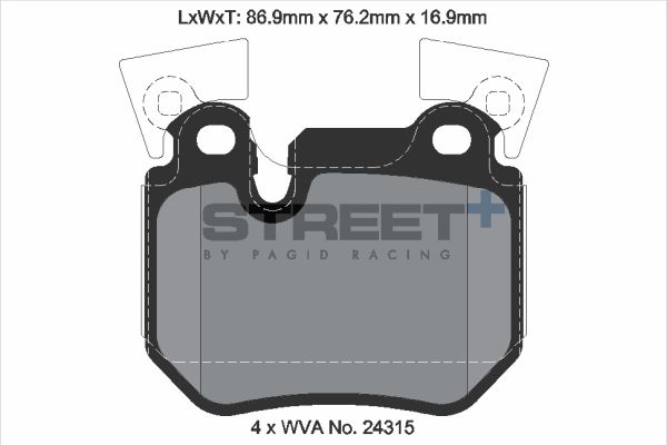 Pagid racing street+ brake pads - t8067sp2001 2 Pagid racing street+ brake pads - t8067sp2001 - image 2