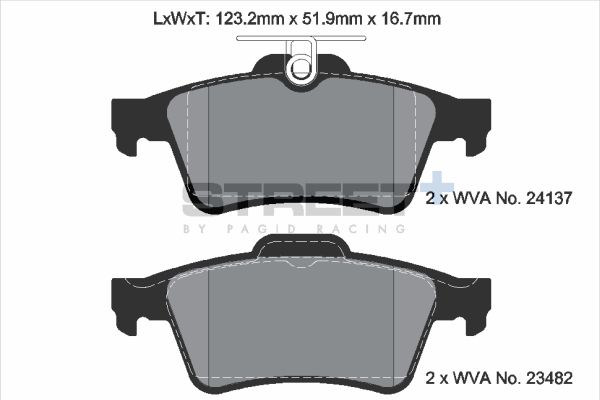Pagid racing street+ brake pads - t8057sp2001 2 Pagid racing street+ brake pads - t8057sp2001 - image 2
