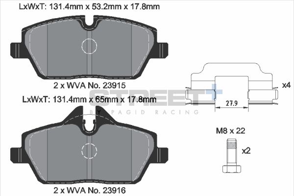 Pagid racing street+ brake pads - t8050sp2001 2 Pagid racing street+ brake pads - t8050sp2001 - image 2