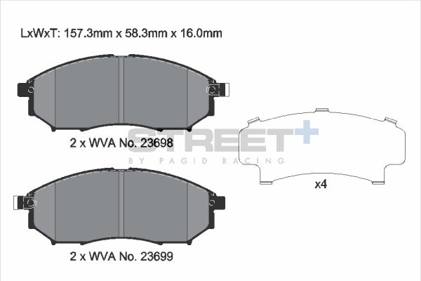 Pagid racing street+ brake pads - t8040sp2001 2 Pagid racing street+ brake pads - t8040sp2001 - image 2