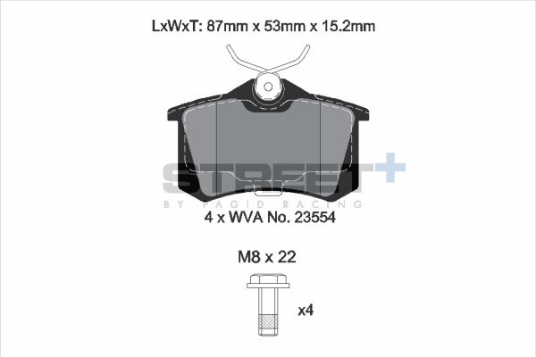 Pagid racing street+ brake pads - t8032sp2001 2 Pagid racing street+ brake pads - t8032sp2001 - image 2