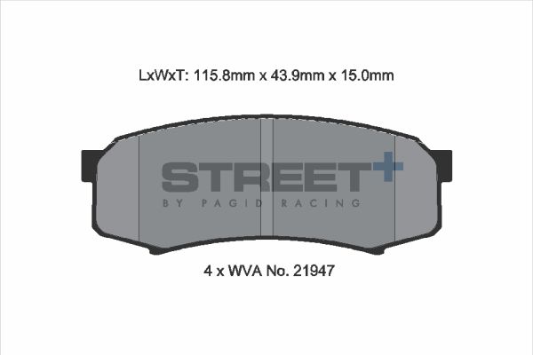 Pagid racing street+ brake pads - t8007sp2001 2 Pagid racing street+ brake pads - t8007sp2001 - image 2