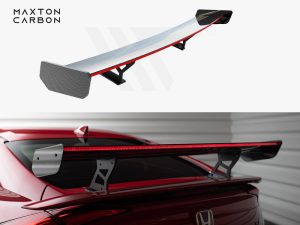 Maxton Carbon Spoiler with Internal Brackets Uprights + LED Honda Civic Si Mk10