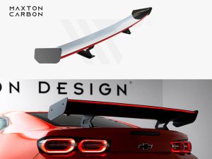Maxton Carbon Spoiler with Internal Brackets Uprights + LED Chevrolet Camaro SS Mk6 Facelift Models