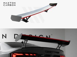 Maxton Carbon Spoiler with External Brackets Uprights V1 + LED for Audi A5 / A5 S-Line / S5 / RS5 Coupe F5 / F5 Facelift Models