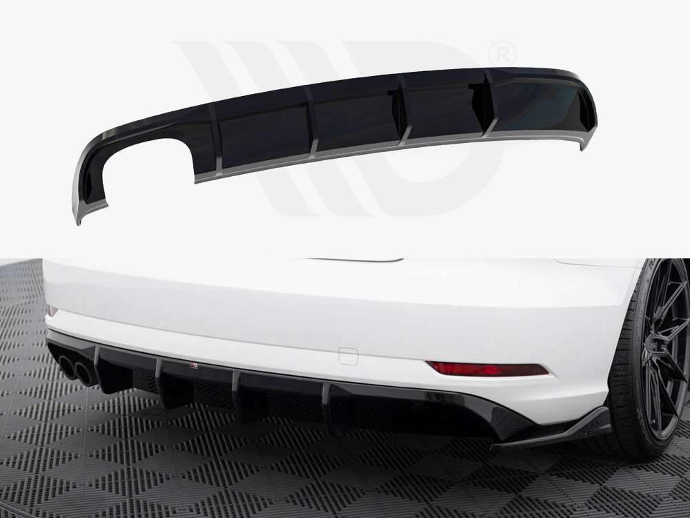 Maxton rear valance audi a3 saloon 8v facelift models (version with dual exhaust tips on one side) 1 Maxton rear valance audi a3 saloon 8v facelift models (version with dual exhaust tips on one side)