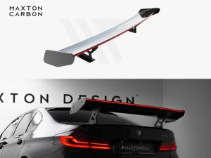 Maxton Carbon Spoiler with Internal Brackets Uprights + LED BMW 5/M5 Saloon G30/F90