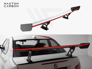 Maxton Carbon Spoiler with Internal Brackets Uprights V1 + LED BMW 1 Series M E82