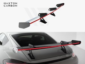 Maxton Carbon Spoiler with Upper Swan Mounting V1 + LED for Porsche 718 Cayman GTS 982C