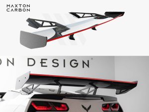 Maxton Carbon Spoiler with Upper Swan Mounting + LED for Chevrolet Corvette Stingray/Grand Sport C7