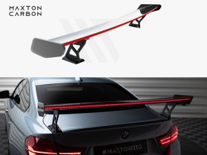 Maxton Carbon Spoiler with External Brackets Uprights + LED BMW 4 Series F32 M-Pack Coupe