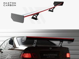Maxton Carbon Spoiler with Internal Brackets Uprights + LED BMW 3 Series Coupe (E46)