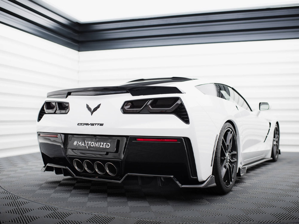 Maxton central rear splitter (vertical bars) + rear side splitters chevrolet corvette c7 2 Maxton central rear splitter (vertical bars) + rear side splitters chevrolet corvette c7 - image 2