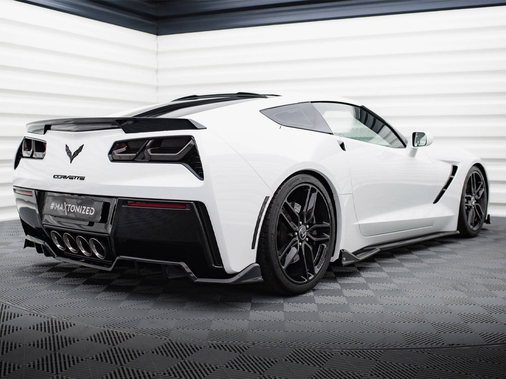 Maxton central rear splitter (vertical bars) + rear side splitters chevrolet corvette c7 3 Maxton central rear splitter (vertical bars) + rear side splitters chevrolet corvette c7 - image 3