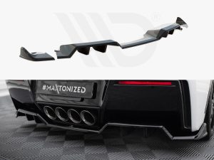 Maxton Central Rear Splitter (Vertical Bars) + Rear Side Splitters Chevrolet Corvette C7