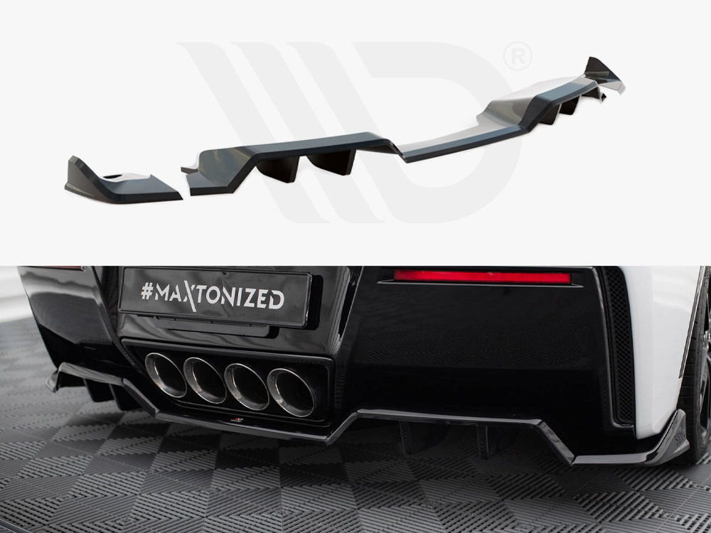 Maxton central rear splitter (vertical bars) + rear side splitters chevrolet corvette c7 1 Maxton central rear splitter (vertical bars) + rear side splitters chevrolet corvette c7