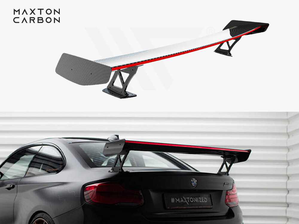 Maxton carbon spoiler with external brackets uprights + led for bmw m2 f87 1 Maxton carbon spoiler with external brackets uprights + led for bmw m2 f87