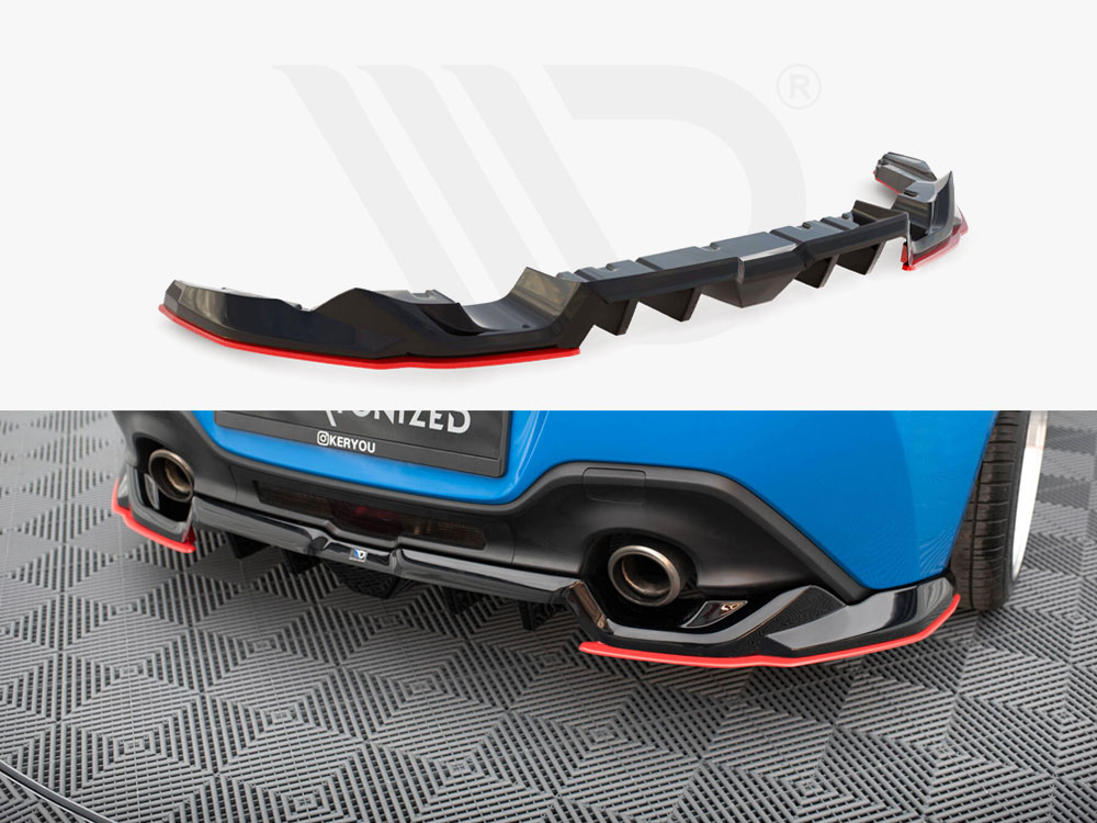 Maxton central rear splitter (vertical bars) v2 toyota gr86 mk1 1 Maxton central rear splitter (vertical bars) v2 toyota gr86 mk1