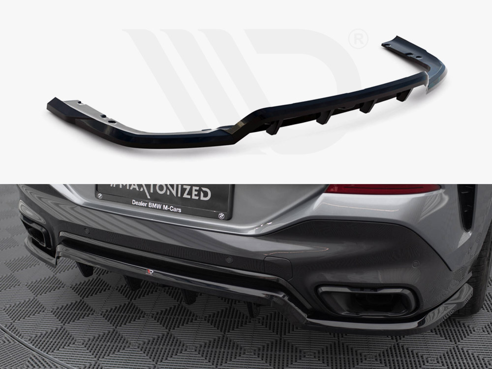 Maxton central rear splitter (vertical bars) v1 bmw x6 m-pack g06 facelift models 1 Maxton central rear splitter (vertical bars) v1 bmw x6 m-pack g06 facelift models