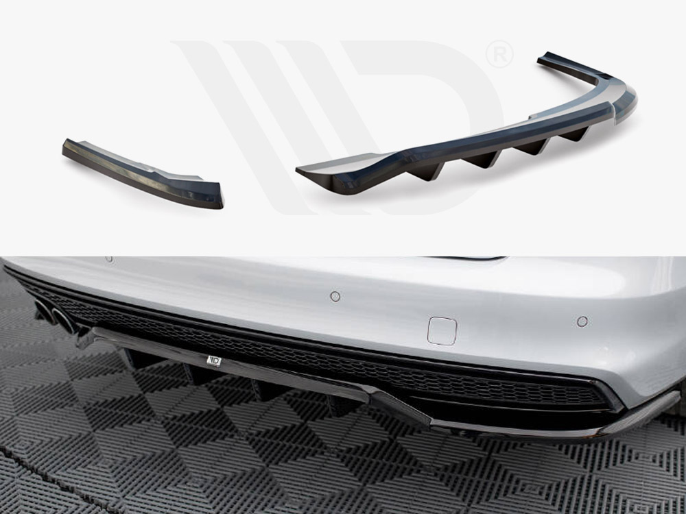 Maxton central rear splitter (vertical bars) audi a4 competition b8 facelift models 1 Maxton central rear splitter (vertical bars) audi a4 competition b8 facelift models